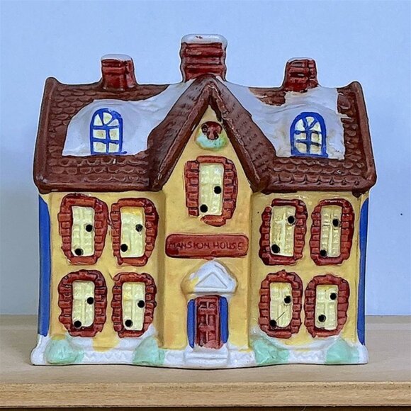 Village Mansion Holiday Dickens of London Christmas Porcelain House Vintage 1991 - Picture 16 of 16